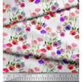 thumbnail image 2 of Soimoi Tissu Popeline de Coton Imprimé Feuilles & Roses au Mètre 42 Pouces de Large, 2 of 3