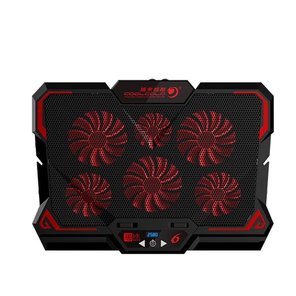 COOLCOLD Coolcold K38 Laptop Cooling Pad with 6 Adjustable Fans, Ergonomic Design, Silent Operation, and Non-Slip Base for 17-Inch Devices