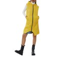 thumbnail image 3 of Kmbangi Gilet Long Sans Manches à Fermeture Éclair, Coupe Ajustée, Uni, Décontracté pour Femmes, 3 of 9