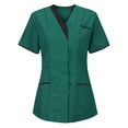 thumbnail image 1 of Baysbule Uniforme d'Infirmière Col en V pour Femmes Tunique Clinique Soignante Protection Travail Manches Courtes avec Poches, 1 of 2
