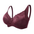 thumbnail image 1 of VEKDONE Woman's Embroidery Thin Style Ventilate Large Size Bra Steel Rim Wine 44/100G, 1 of 4
