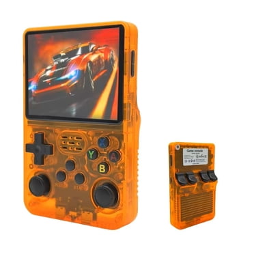 R36s Handheld Game Machine Portable Retro Nostalgic Arcade Open Source PSP Analogue Game Machine Handle (Orange)