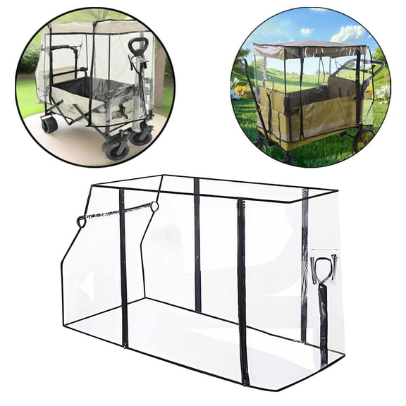 DYNWAVECA Housse de Pluie pour Chariot Transparente Portable Accessoire Léger Auvent de Pluie Pliable pour Accessoires de Chariot Poussette Magasinage Pique-Nique