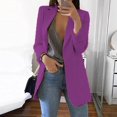 thumbnail image 2 of Pompotops Women Solid Long Sleeve Office Coat Cardigans Suit Long Jacket Tops, 2 of 6