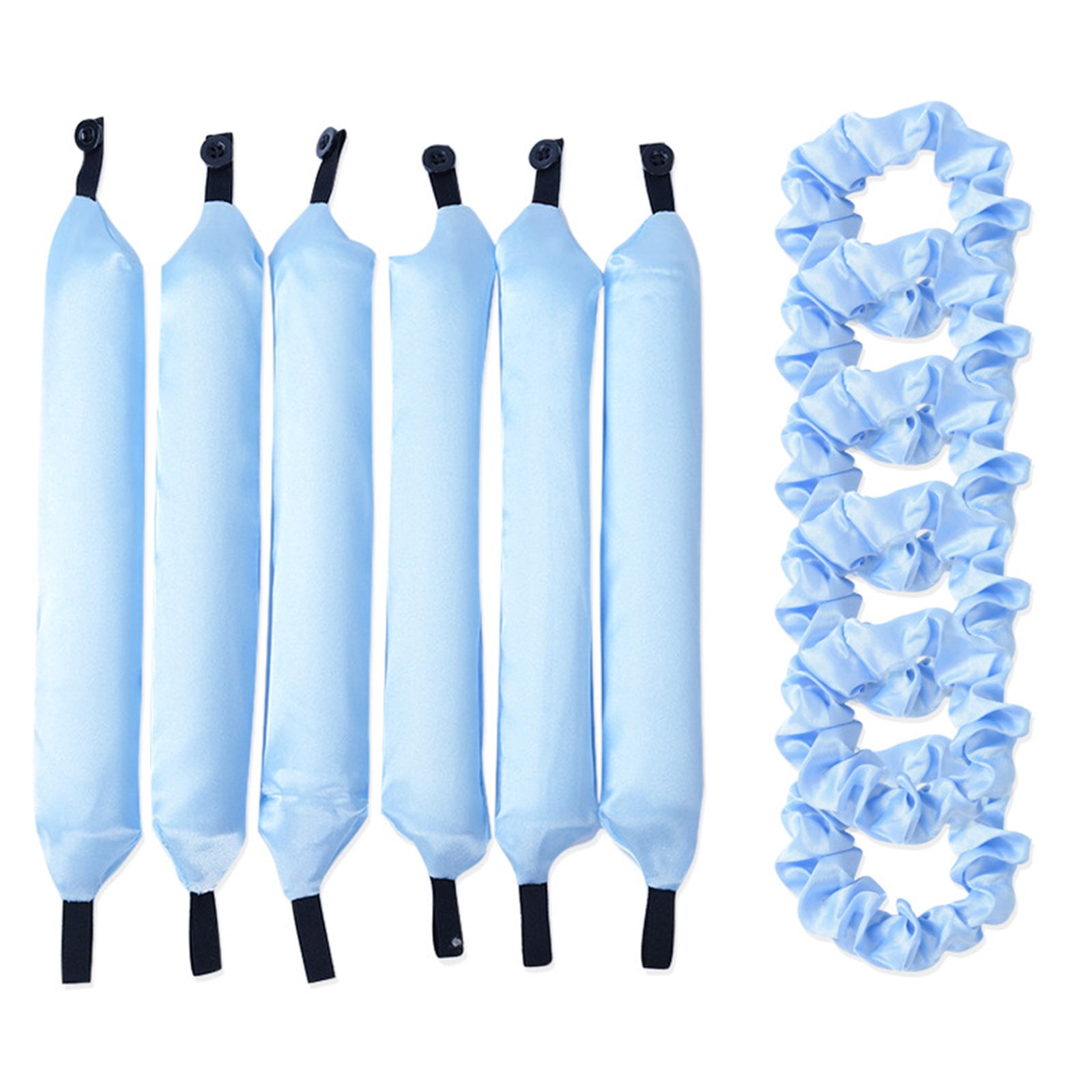 Wand 6PCS Lazy Hair Curler Set with Button Foam Rollers Big Wavy Curling Tube Foam Hair Curling Tool