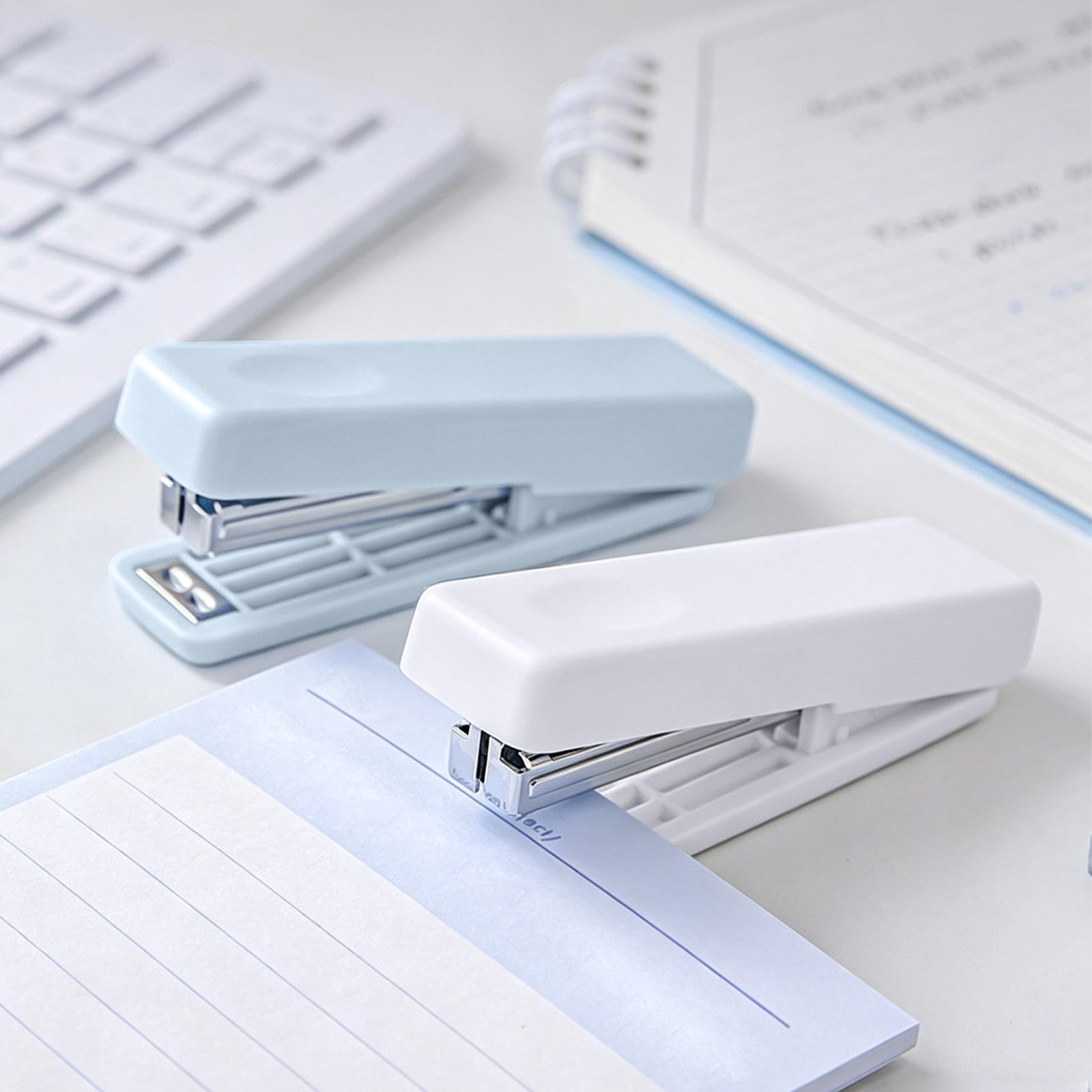 MTBLYS Folding Stapler Portable Handheld Stapler 10-No Staples Included Labor Saving Design Office Exam Paper Binding