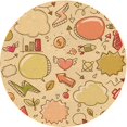 thumbnail image 1 of Ahgly Company Tapis d'Intérieur Rond Lavable en Machine Orange Transitionnel, 3 Pieds Rond, 1 of 7