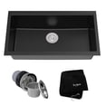 thumbnail image 2 of Kraus 31 Inch Rectangle Corner Undermount Single Bowl Black Onyx Kitchen Sink, 2 of 5
