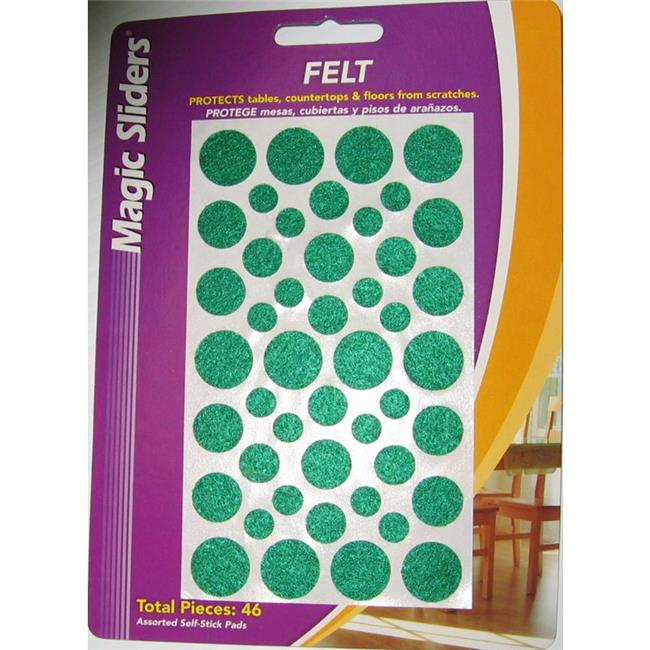 Magic Sliders 5865639 Green Felt Protective Pads - 46 per Pack & Pack of 6