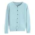 thumbnail image 1 of Hontri Cardigans pour Femmes Légers Offres à Moins de 15 $, Cardigan Basique pour Femmes à Col Rond, Manches Longues, Boutonné, Bleu m, 1 of 5
