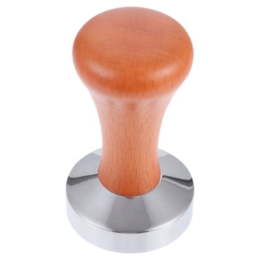 CIMAXIC 51mm Wooden Handle Coffee Tamper Aluminum Alloy Coffee Tamping Tool Accessory,3.5"X1.99"X1.99"