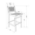 thumbnail image 4 of South Shore Agave Teak Wood and Woven Rope Bar Stool, in Black and Natural, 4 of 11