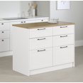 thumbnail image 1 of South Shore Toscano 6-Drawer Kitchen Island, in White and Maple Nutmeg, 1 of 16