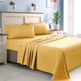 thumbnail image 1 of 1200 Thread Count 100% Egyptian Cotton 4-Piece Bed Sheet Set (1 Flat, 1 Fitted Sheet, 2 Pillow Covers) 21 Inches Deep Pocket Solid Pattern, 1 of 4