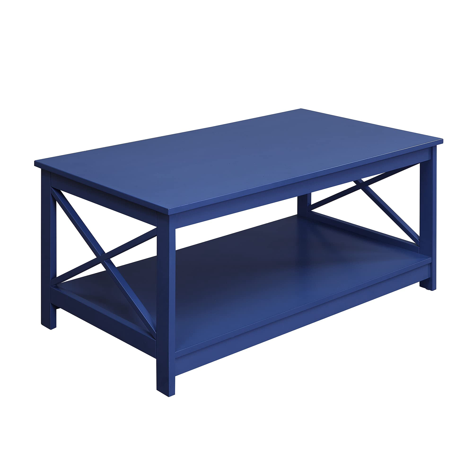 Convenience Concepts Oxford Collection Table Basse avec Tablette, Bleu