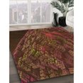 thumbnail image 3 of Ahgly Company Tapis d'Intérieur Lavable en Machine Carré Transitionnel Acajou Brun, 4 Pieds Carré, 3 of 7