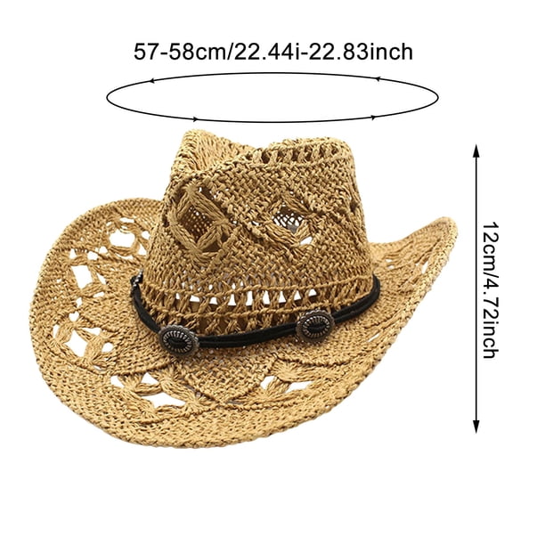 Aocisk Western Classic Shapeable Straw Cowboy Sun Hat for  display picture 3