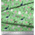 thumbnail image 3 of Soimoi Polyester Crepe Fabric Heart,Footprint & Cat Animal Print Fabric by Yard 42 Inch Wide, 3 of 3