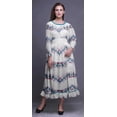 thumbnail image 2 of Bimba Tie-Dye Women Cotton Smocked Boho Renaissance Long Ruffle MaxiDress-Large, 2 of 5