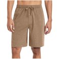thumbnail image 1 of yoeyez Mens Athletic Shorts 7 Inch Inseam,Men's Solid Color Elastic Waist Button Shorts Casual Beach Shorts Summer Shorts Breathable Daily Basic Pants With Pockets Khaki,XL, 1 of 6
