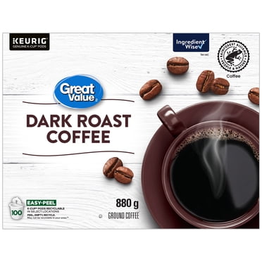 Café de torréfaction foncée Great Value 100 capsules de café