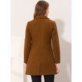 thumbnail image 4 of INSPIRE CHIC Manteau Trench d'Hiver pour Femme à Col Rabattu, Simple Boutonnage, Brun Foncé, S, 4 of 6