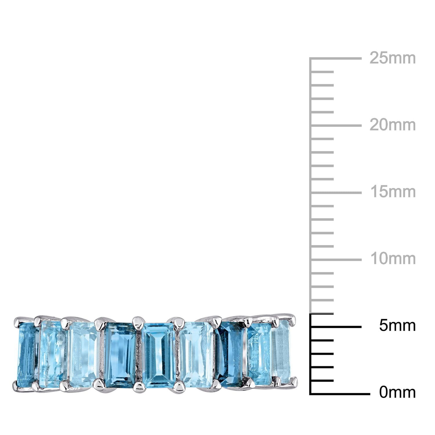 Bague semi-éternité Miabella avec 2-1/2 CT PBT de topaze bleue en argent sterling