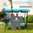thumbnail image 4 of Costway Patio 3 Seats Canopy Swing Glider Hammock Cushioned Backyard Blue, 4 of 10