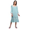 thumbnail image 1 of Moomaya Robe de Nuit en Coton à Manches Longues à Encolure Carrée Imprimée pour Femmes, 1 of 6