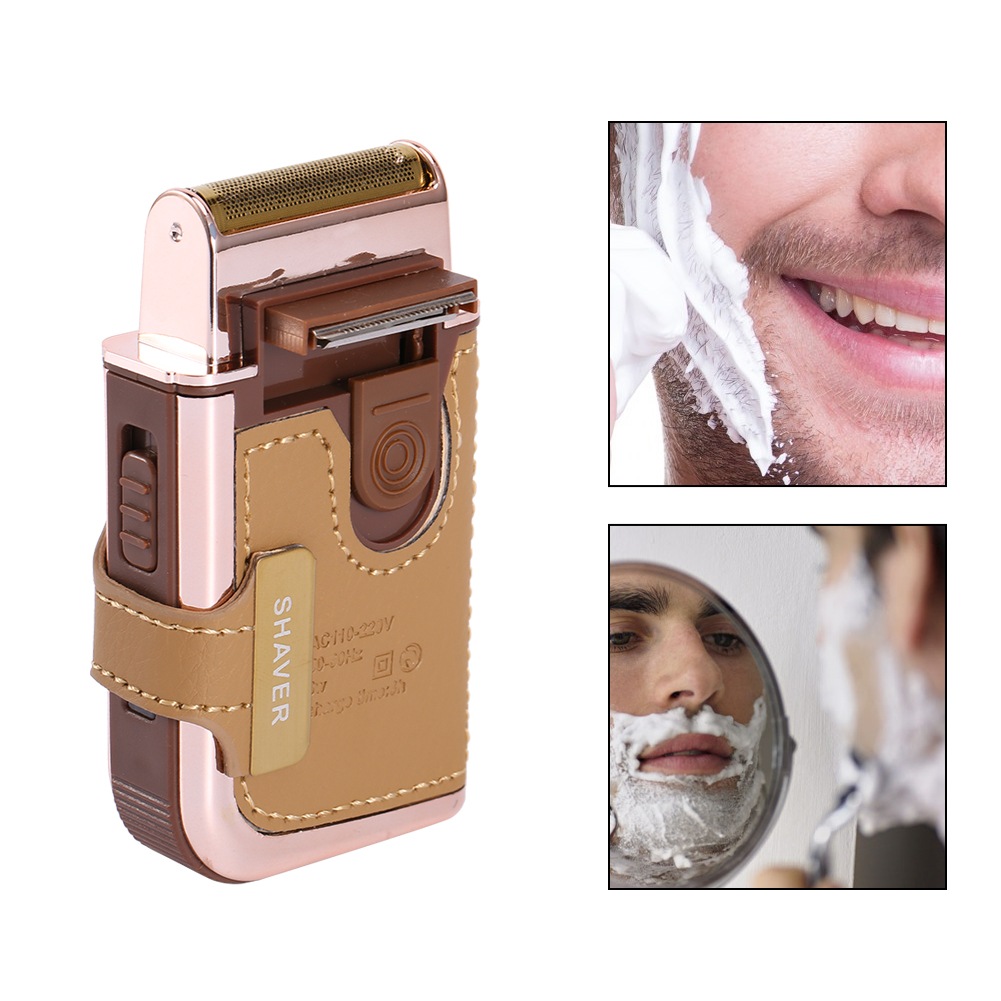 Garosa Portable Men's Rechargeable Electric Shaver Face Hair Beard Mustache Cutting Razor, Rechargeable Beard Electric Shaver, Men's Rechargeable Electric Shaver
