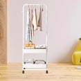 thumbnail image 3 of Support à Vêtements Polyvalent avec Roues, Organisateur de Vêtements Roulant, Petite Garde-Robe sur Roulettes, Portant à Vêtements pour Chambre et Buanderie, 3 of 8
