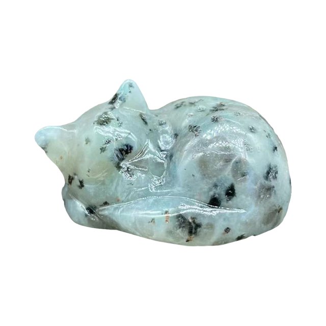 Natural Quartz Crystal Sleeping Cat Decoration Crystal Cat Sleeping Statue 2 Inch Opal Cat Crystal Statue Statue For Home Meditation