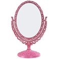 thumbnail image 1 of Tabletop Swivel Vanity Makeup Mirror With 2x Magnification Vintage Mirror, For Bathroom Bedroom Dressing Table (pink), 1 of 4