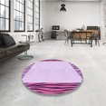 thumbnail image 4 of Ahgly Company Tapis d'Intérieur Lavable à la Machine, Carré, Transitionnel, Orchidée Violet, Tapis de Zone, 5 Pieds Carré, 4 of 7