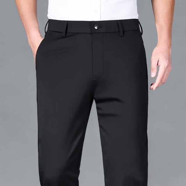 Chbgutlmr Dress Pants for Men Button High Waist Solid Color Suit Pants Formal Work Office Trousers Pockets