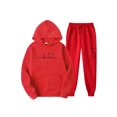 thumbnail image 1 of Bellella Ladies Tracksuit Sets Long Sleeve Sweatsuits Drawstring Two Piece Outfit Jogger Set Sweatshirts And Sweatpants Red 2XL, 1 of 2