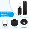 thumbnail image 3 of Uxcell Personalized Custom Leather Keychain Leather Car Keychain Memorial Gifts for Friend Father Lover,  Black, 3 of 5