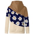 thumbnail image 5 of Women Daisy Printed Long Pullover Hoodies Sleeve Drawstring Hooded Tops Sweats, 5 of 5