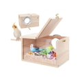 thumbnail image 1 of New Bird Nesting Box, Transparent Design, Bird Nest Breeding Box With Perch Wood Bird Cage House For Cockatiel Lovebirds Budgie Finch Parrotlets Canar, 1 of 5
