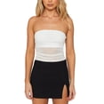 thumbnail image 2 of Fortune Women Tube Top Strapless Backless Tulle Patchwork Vest, 2 of 9