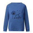 thumbnail image 3 of Hauts pour Femmes Décontractés, Chandail Ample à Manches Longues avec Impression Florale et Col Rond, 3 of 7