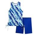thumbnail image 2 of UPPADA Tankini Swimsuits for Women High Waisted Bathing Suit Two Piece Tank Top with Bottom Brief Swimsuit Ruched Tummy Control Bathing Suits Flowy Beachwear Savings Blue,L, 2 of 8