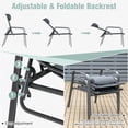thumbnail image 2 of Patiojoy 3PCS Patio Adjustable Back Stackable Chairs Side Table Set Bistro Set Classic Furniture Chair Set for Garden Grey, 2 of 6