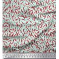 thumbnail image 1 of Soimoi Tissu Cambric en Coton Baies Rouges Fruits Imprimés de Tissu au Mètre 56 Pouces de Large, 1 of 5