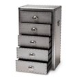 thumbnail image 2 of Baxton Studio Davet Mid-Century 5-Drawer Metal Accent Chest in Silver, 2 of 9