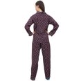thumbnail image 4 of Bimba Dot Printed Wine Button-Down Shirt With Elastic Waist Pajama Pants-12, 4 of 6
