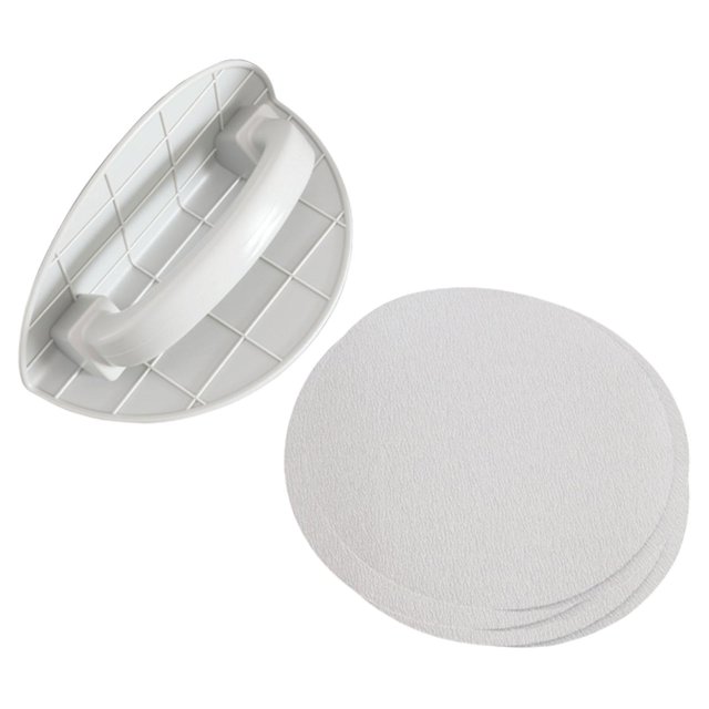 DYNWAVECA Drywall Corner Sander DIY Crafting Project Semi Circular Multifunctional Non Slip Angle Sandpaper Holder Putty Finishing Tool with 320 grid paper