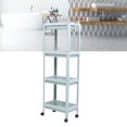 thumbnail image 1 of 3-Tier Bamboo Shelf, Adjustable Multifunctional Shelving Unit for Bathroom Towel Storage, Kitchen Organizer, Living Room Open Bookshelf, Entryway Shoe Rack, Freestanding, 1 of 7