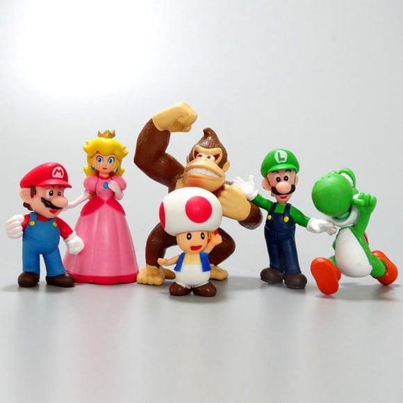 6 Pcs Pics à Gâteau Mario Décorations de Gâteau d'Anniversaire Mario Fournitures de Fête d'Anniversaire Super Bros