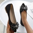 thumbnail image 5 of B91xZ Chaussures pour Femmes Bout Rond Chaussures Plates à Enfiler Ballerines pour Filles, Noir 7.5, 5 of 5